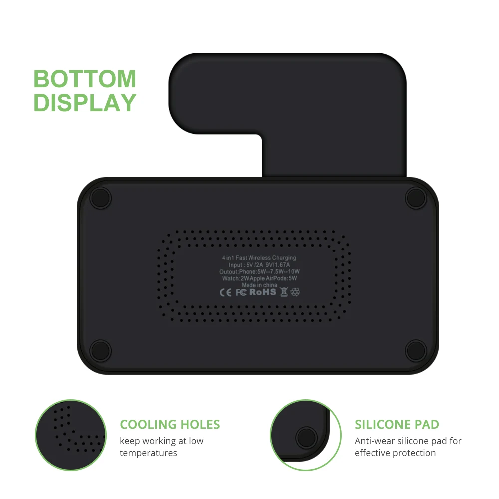  4 in 1 10W Wireless Charger Dock Station Fast Charging For iPhone 11 XR XS X 8 Apple Watch 5 4 3 Ai
