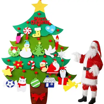 

Felt Christmas Tree Decoration Wall Ornaments String Lamp Xmas Decorations Christmas Tree Office Banquet Home