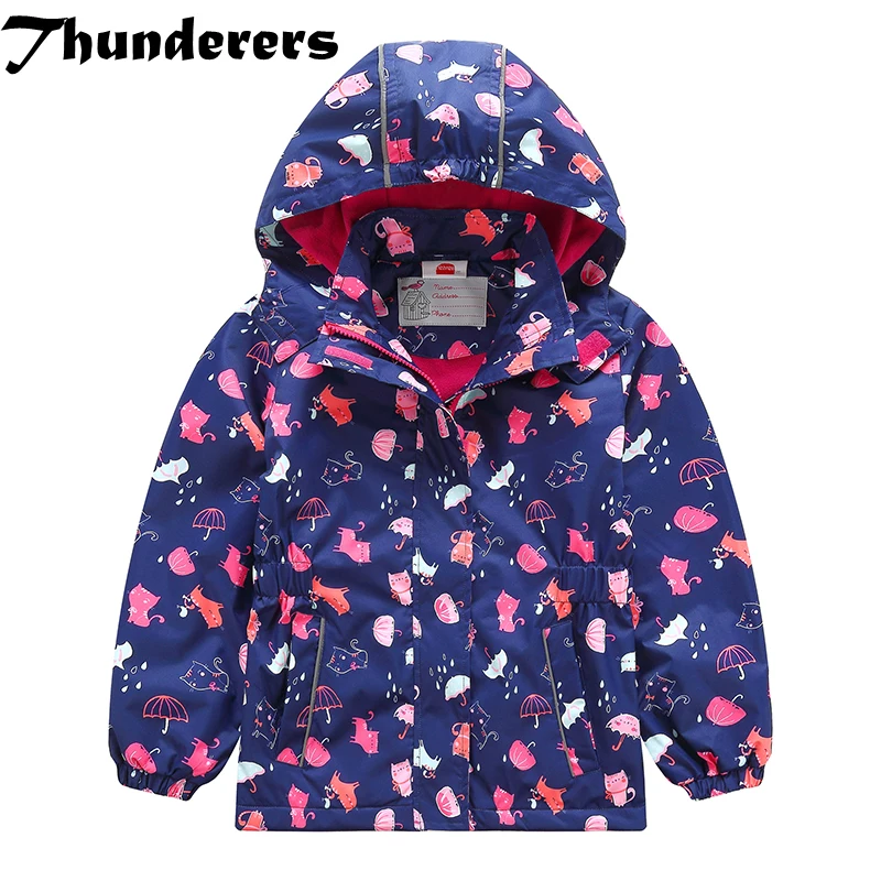 

Thunderers Autumn Winter Waterproof Kids Jacket For Girls Thicken Hooded Long Sleeve Children Windbreaker Girls Boys Coats