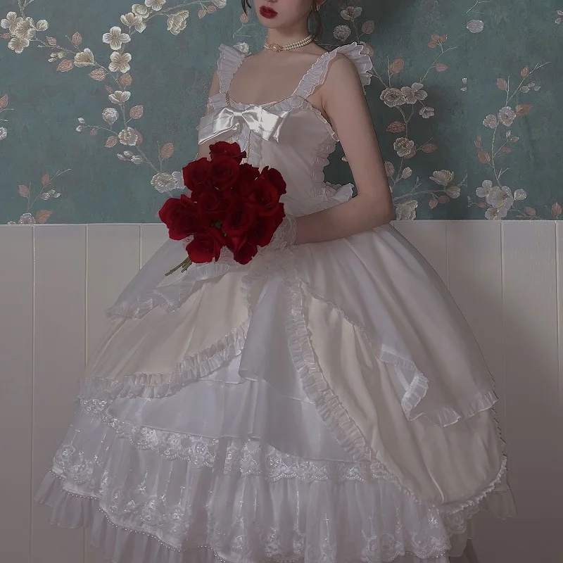 

2021 New Lolita Summer Cute Daily Dress Girl Sling Skirt Ballet Skirt Hot Sale Women Costume