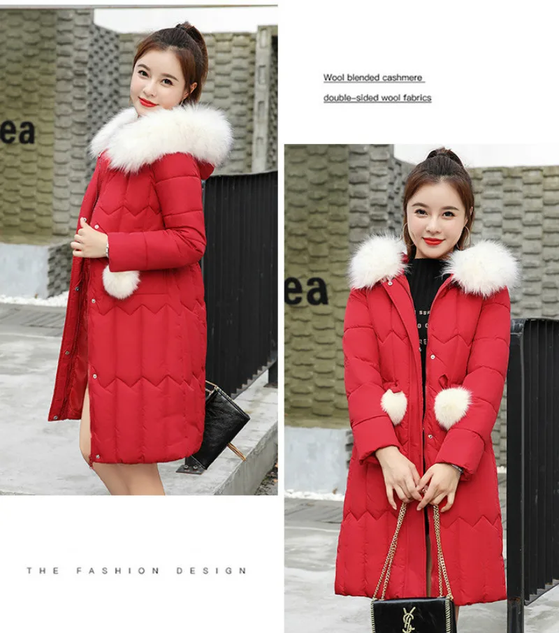 Plus size winter coat women padded cotton hooded women long jacket outwear slim white warm vintage female parka new 2019 DR1195 (24)