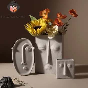 

Abstract Human Face Vase, Artistic Creative Flower Arrangement Vase, Bedside Table Study Nordic Decorations, Wedding Gifts