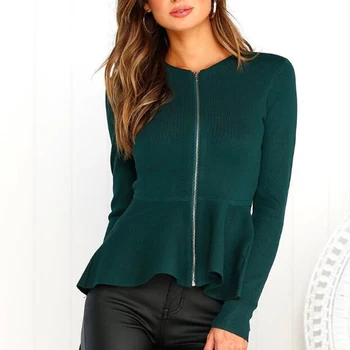 

Women Coat Fashion Ladies Solid Color Zipper Up Slim Jacket Casual Long Sleeve Coat Outerwear Autumn Women Clothes