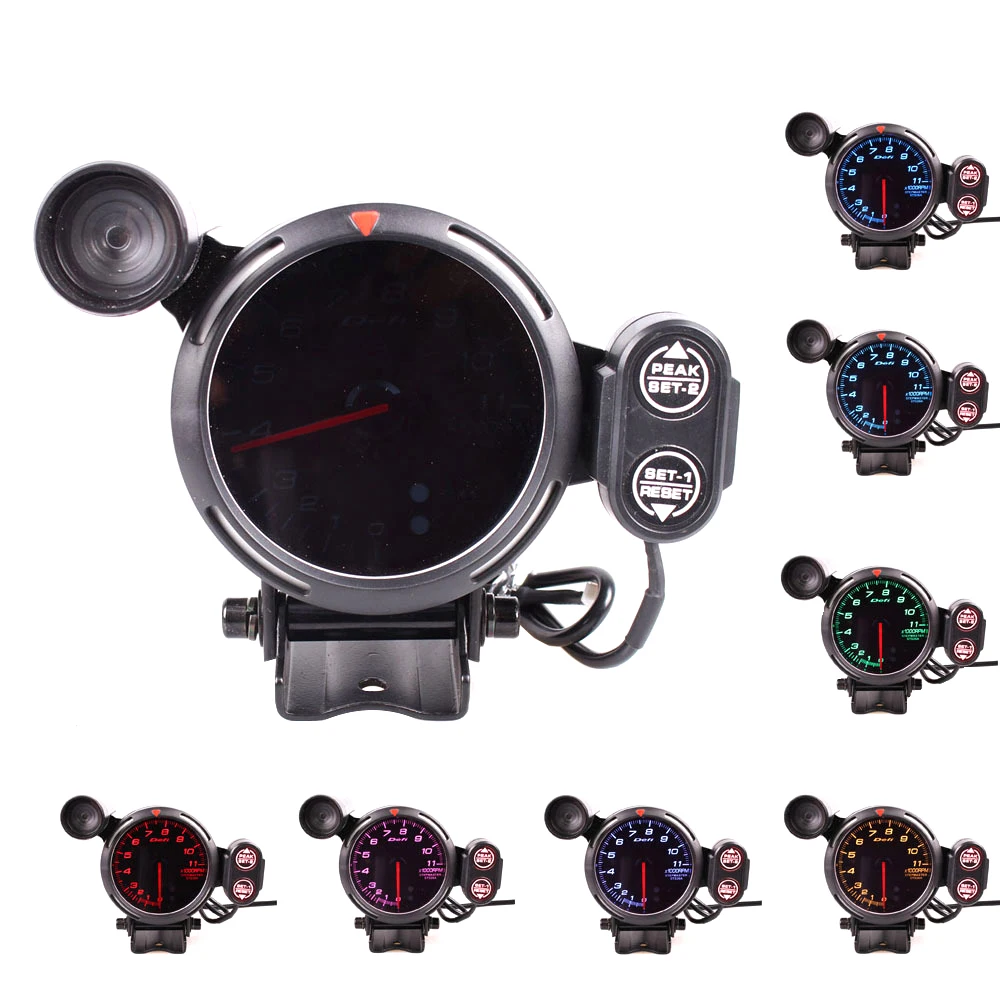  3.75inch 80mm Car Digital Tachometer RPM Gauge Universal Car Stepper Motor Tachometro Car Meter LED - 4000286499013