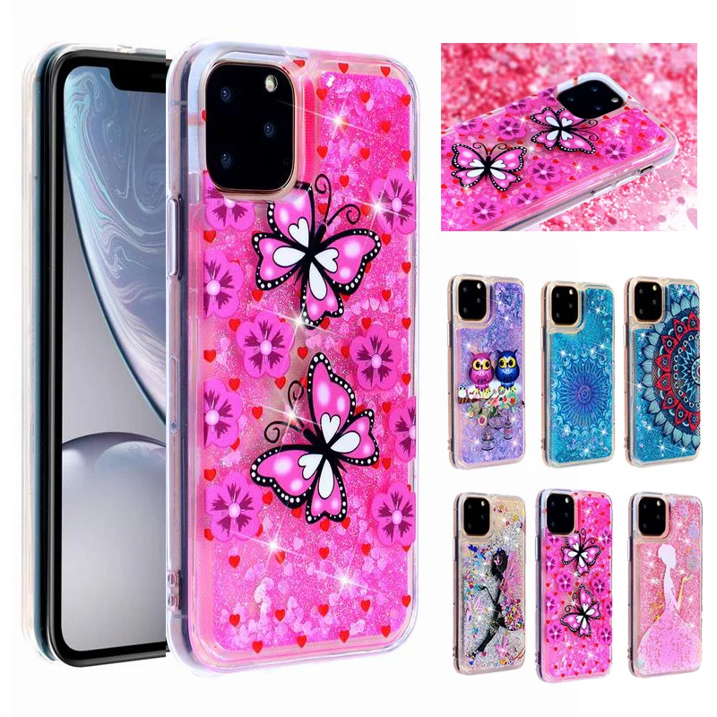 Glitter Soft Phone Case For iphone 11 Pro Max 12 Mini cover Liquid TPU case 5 5S SE 6 6s 7 8 Plus X XS max XR | Мобильные телефоны