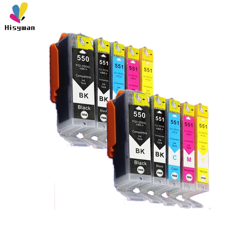 PGI550 CLI551 чернильный картридж для Canon PGI 550 IP7250 MG5450 MX925 MG5550 MG6450 MG5650 MG6650 IX6850 MX725 MX925 PGI-550 5 цветов - Цвет: 2 set
