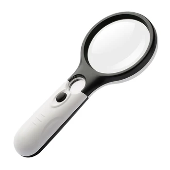 

Handheld 3X 45X Illuminated Magnifier Microscope Double Lens Magnifying Glass Aid Reading For Seniors Loupe Jewelry Repair Tool
