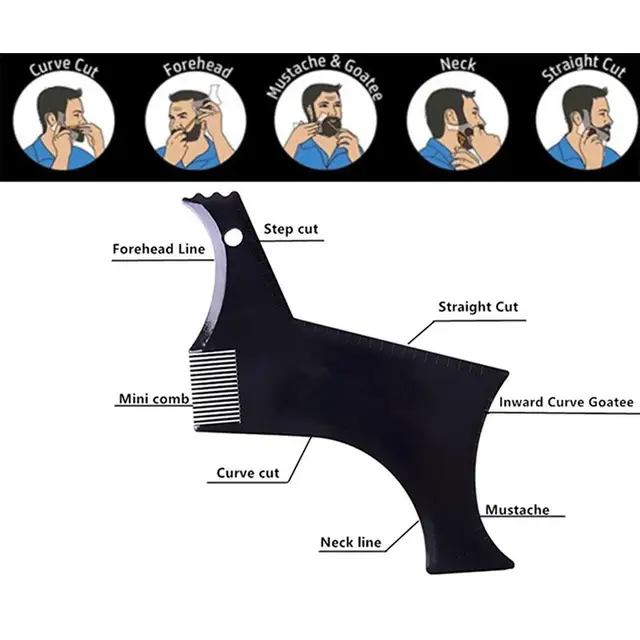 BellyLady Beard Grooming Kit Trimming Shaving Comb Set Mustache Scissors Shaping Shaver Safety Razor Beard Care Tool for Men 3