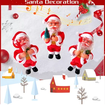 

Newly 7 Inch Electric Santa Christmas Santa Claus Figurine Decoration Medium Size Ornament Enjoyable Gift Doll Toy Table Decor