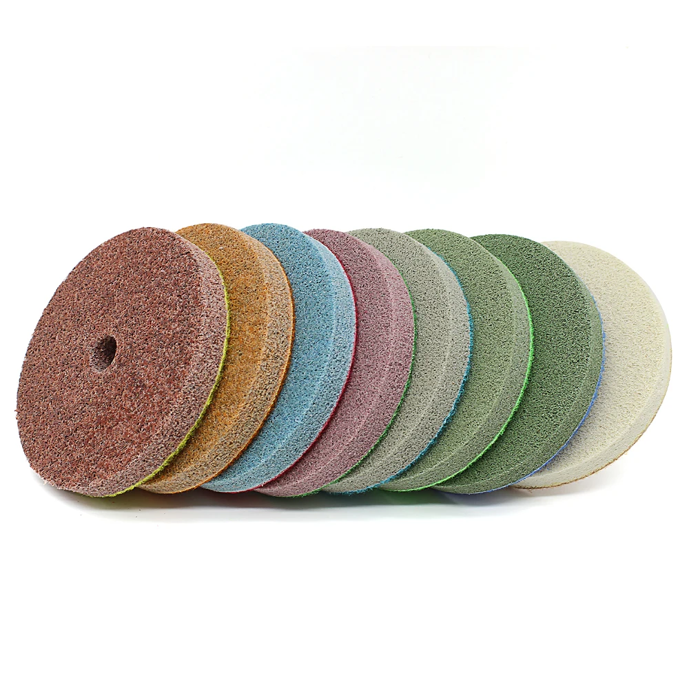 4 Inch  Terrazzo  Diamond Sponges For Polishing Pads Wet Useing Stone Sandstone Marble  10Pcs/Set