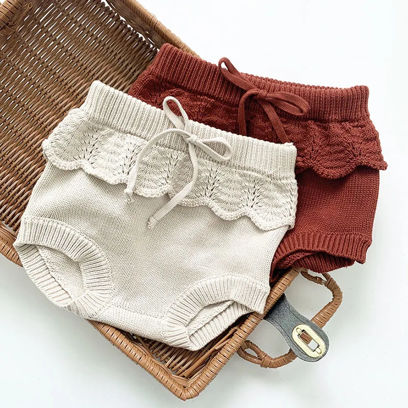 

Осенне-зимние детские кружевные Вязаные Короткие брюки для маленьких мальчиков и девочек детская одежда Шорты для маленьких мальчиков и девочек