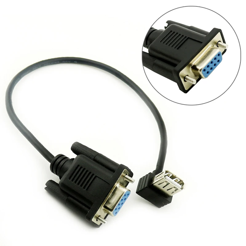 RS232 DB9 Female to USB 2.0 Female Serial Cable Adapter Converter 9.8inch 25cm No external power needed