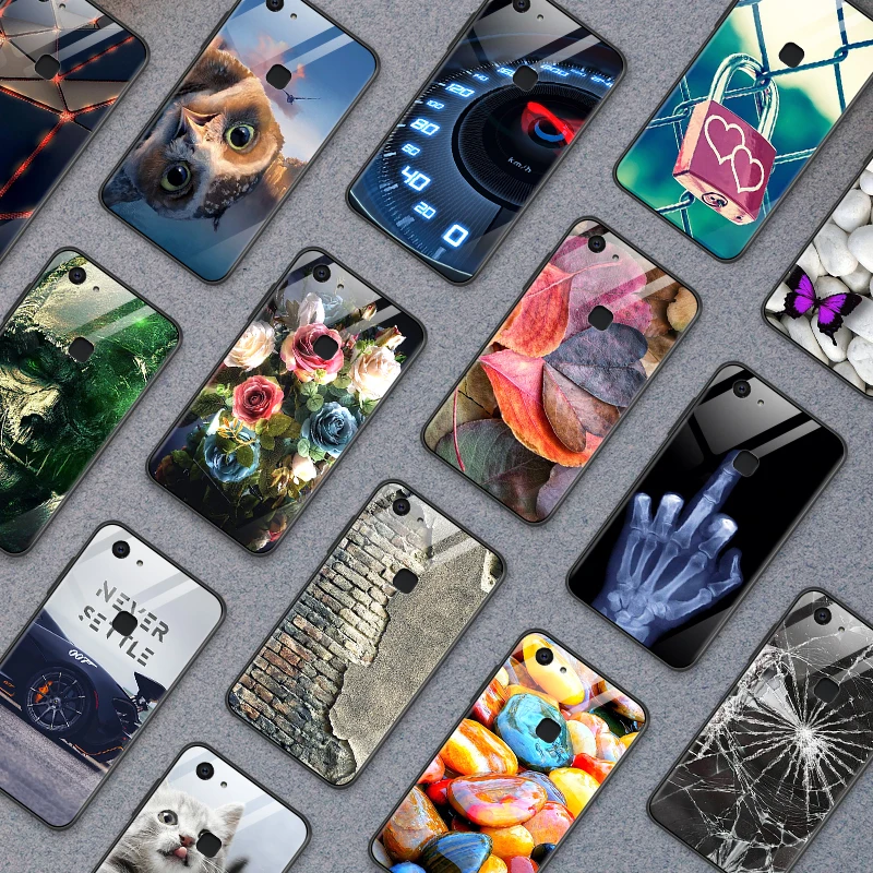 

for Vivo V5S V7 Plus V9 V11i Tempered Glass Case X21i UD X23 X27 Pro Y3 Y5S Y71 Y75 Y79 Y83 Y93 Y85 Y97 TPU Fashion Hard Cover