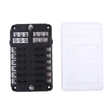 Универсальный автомобильный лодочный 12 способ цепи лезвие предохранителя коробка держатель Блок w/светодиодный Предупреждение