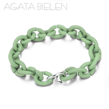 

Beads Charm Bracelets for Women Men Hard Pale Green Rubber X Link Bracelet Women Accessories Fashion Jewelry