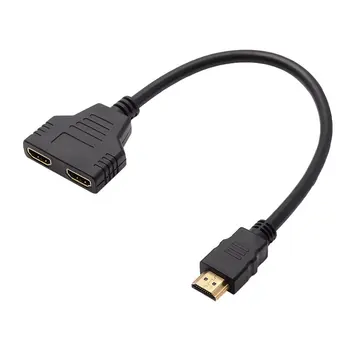 

HDMI Extension Cable Adapter HDMI Dual Port Y Splitter 1080P HDMI Stecker auf Doppel Weibliche Adapter Kabel 1 In 2 Out HDMI
