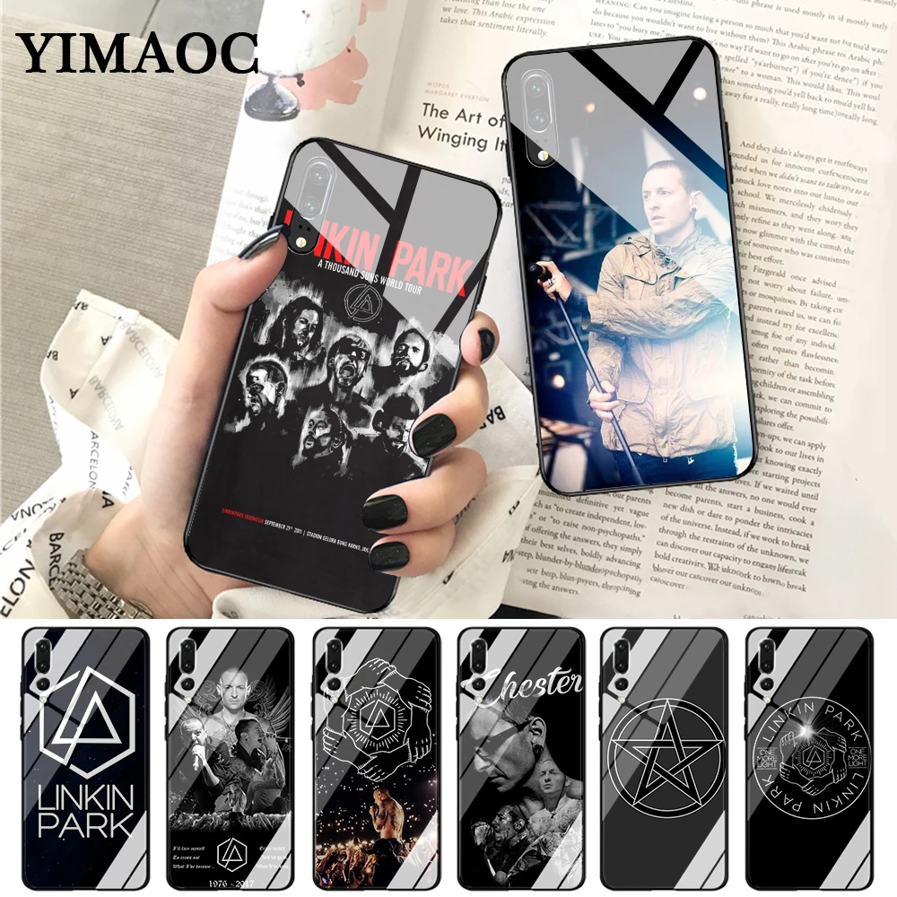 

YIMAOC Linkin Park Chester Bennington Glass Case for Huawei P10 lite P20 Pro P30 P Smart honor 7A 8X 9 10 Y6 Mate 20