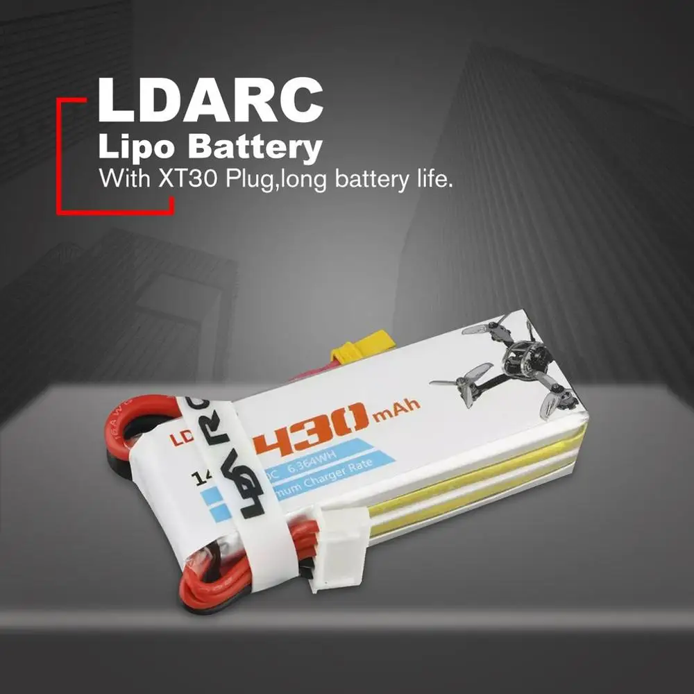 LDARC 14,8 V 430mAh 80C 4S Lipo аккумулятор XT30 разъем для ET85 Beta85X RC FPV гоночный Дрон Замена аккумуляторных батарей