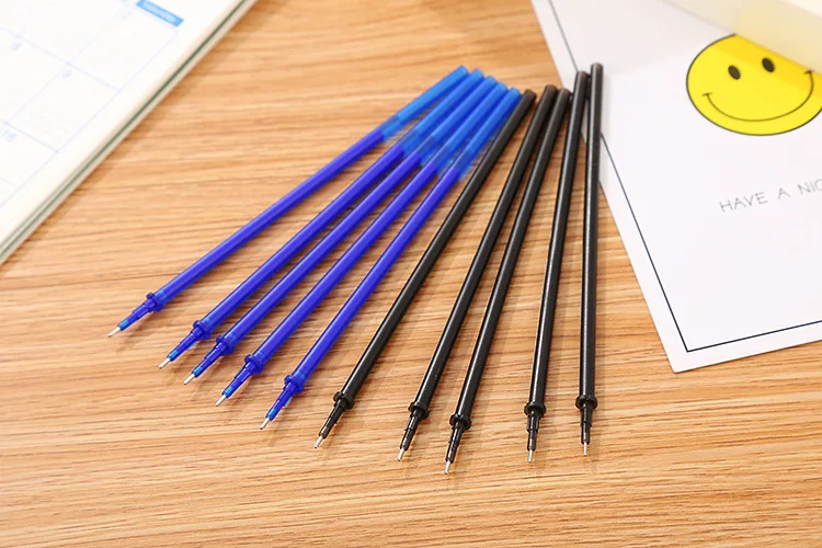 20Pcs/Set Office Gel Pen Erasable Refill Rod Magic Erasable Pen Refill 0.5mm Blue Black Ink School Stationery Writing Tool Gift