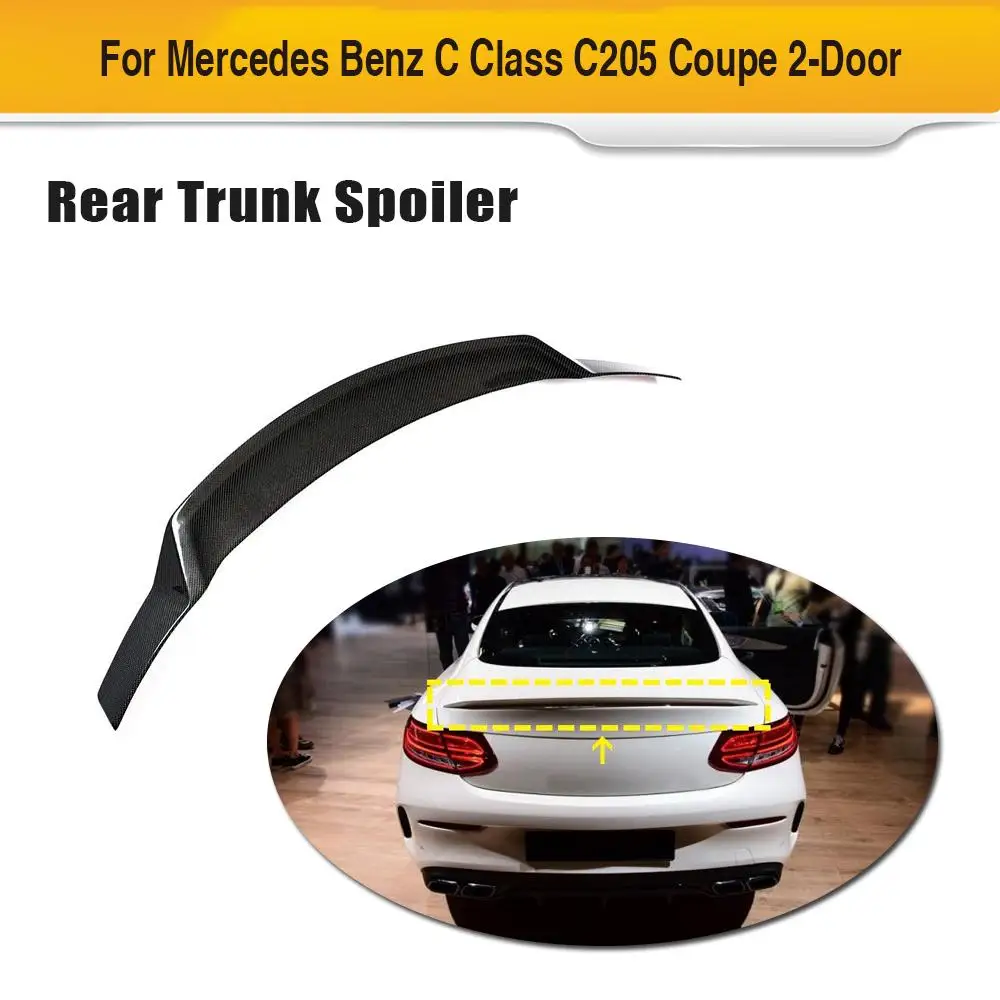 Задний спойлер багажника Boot крыла для Mercedes-Benz C Class C205 Coupe 2015 - 2019 углеродное
