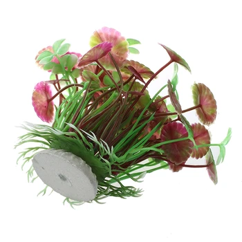 

New Plant Leaves Waterscape Lotus Artificial Plastic Purple Aquarium