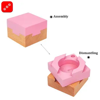 

Pink Mystery Box Wood Wedding Ring Valentine Durable Christmas Gift Box Intelligence Toy Educational Toy Festival Gift