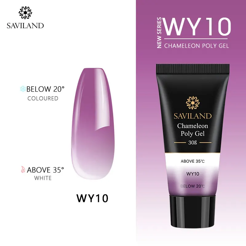 WY10 SAVILAND 30 мл цветной полигель неоновый термальный 58 цветов Быстрый строительный полигель УФ твердый строительный полигель лак для ногтей для дизайна ногтей - Цвет: WY10
