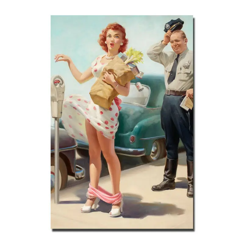 Pinup Sexy Girl 8 Шелковый тканевый настенный художественный плакат декоративный