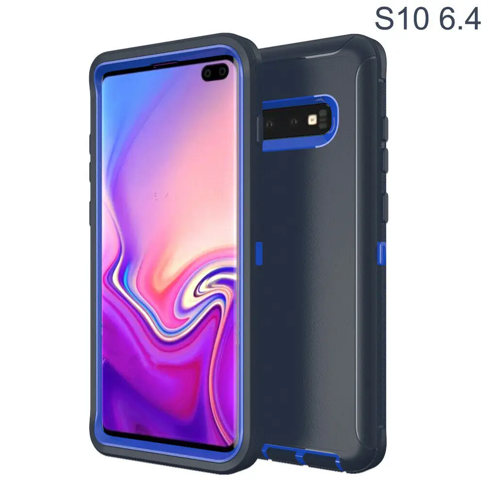Deep Blue Сверхпрочная Защита для Samsung Galaxy S8 S9 S10 Plus S10 Lite Note 10 9 8 сверхмощный Гибридный противоударный чехол с зажимом - Цвет: Deep Blue