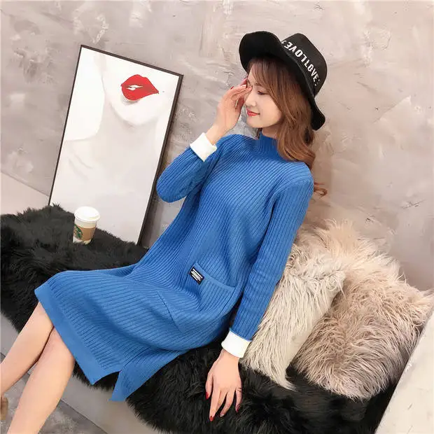 Настоящее пончо Blusas De Inverno Feminina свитер женский 9473-9096 Новинка длинный карман Сетчатое вязаное платье 54-2f, 9 рядов, 2 полки