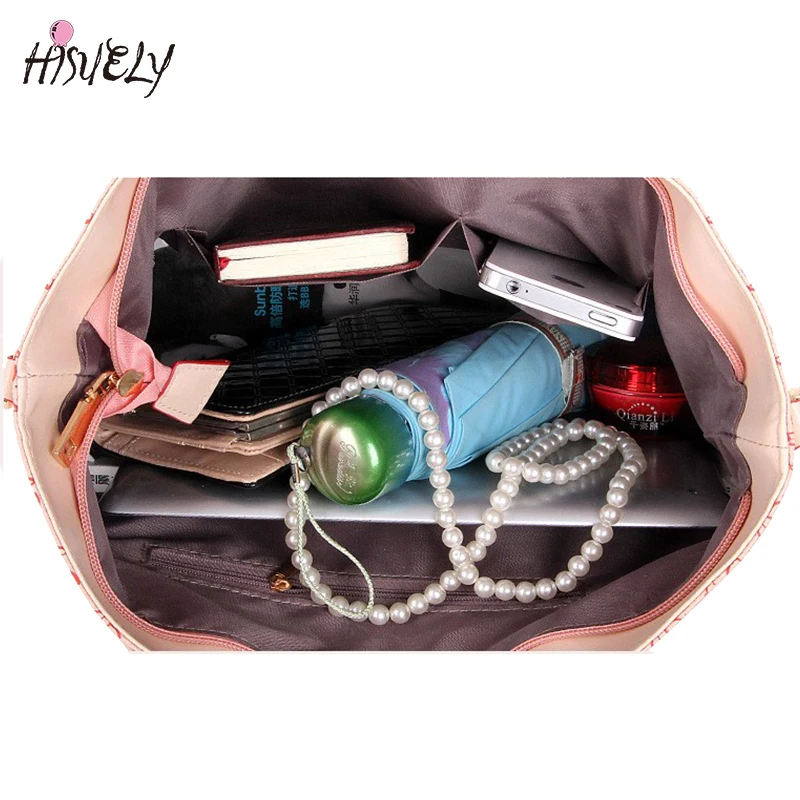 Hisuely 6 комплектов Для женщин Bone узор сумки Сумка Crossbody сумка композитный сумки дизайнер леди Известные модные сумки Лидер продаж