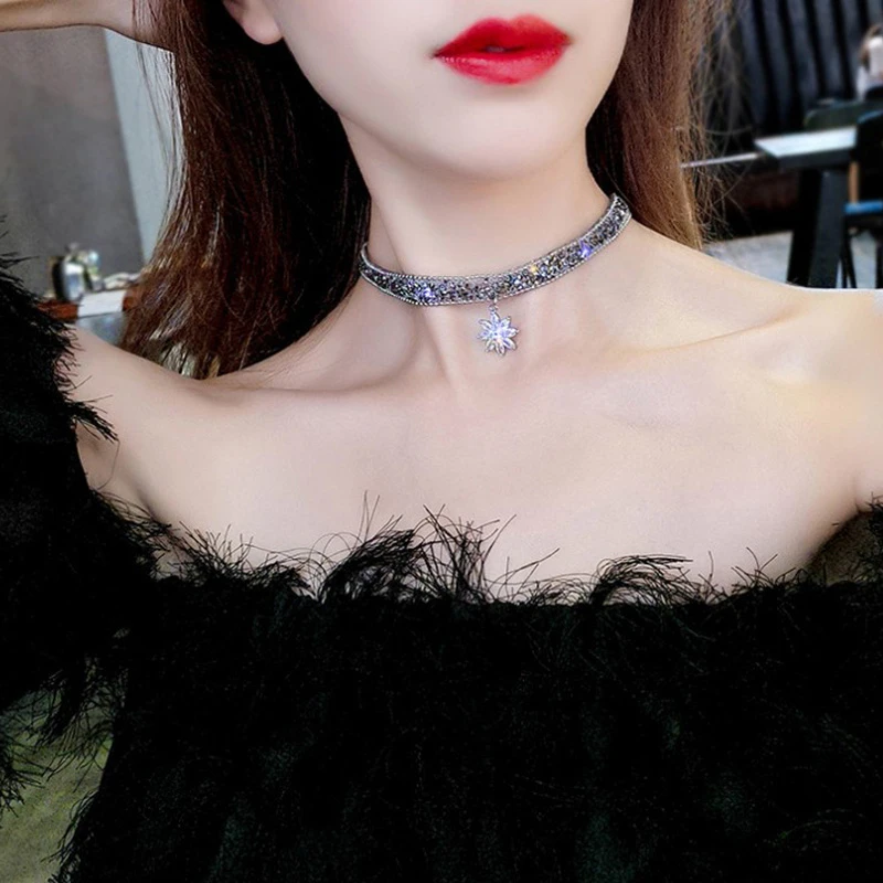 S19-Snowflake Модное ожерелье s& Кулоны Collier Femme винтажное ожерелье из искусственного жемчуга женские шикарные ювелирные изделия с чокерами Bijoux Collier - Окраска металла: S19-Snowflake