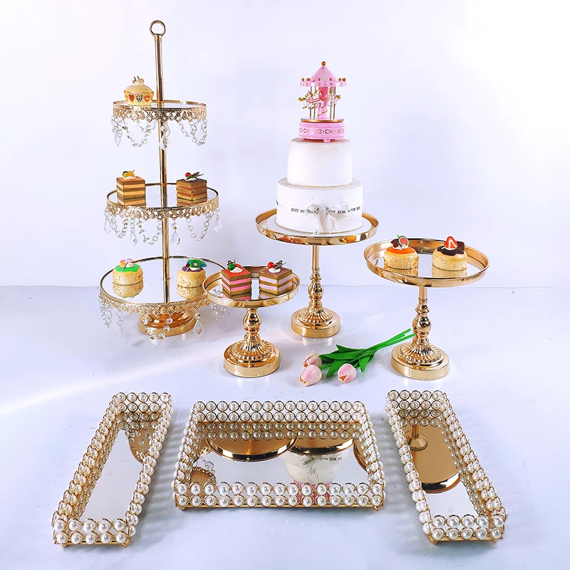 Acheter Pas Cher Stand De Gateau Set Beau Plateau 3 Tier Gold Cupcake Dessert Affichage De Decoration Outils De Decoration De Mariage Acrylique Miroir Patisserie Du 360 Fr Dhgate