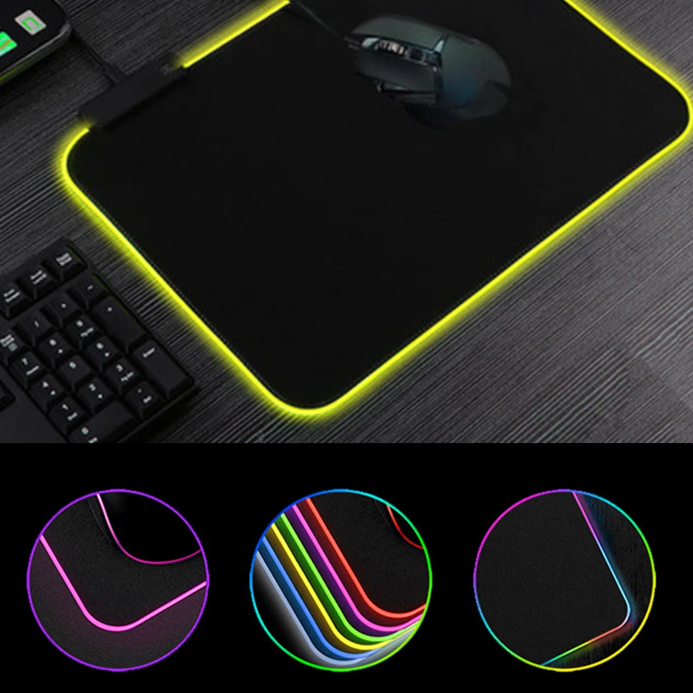 Приятные ощущения, которые дарит гладкое стол коврик RGB цветная мышь коврик анти с блокировкой Скольжения Край износостойкие компьютерных игр освещение регулируемыми режимами