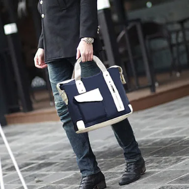 

Korean-style Men's Bag Nylon Canvas Men One-Shoulder Handbag Business Casual Waterproof Travel Bag Fashion Computer Bag Cross