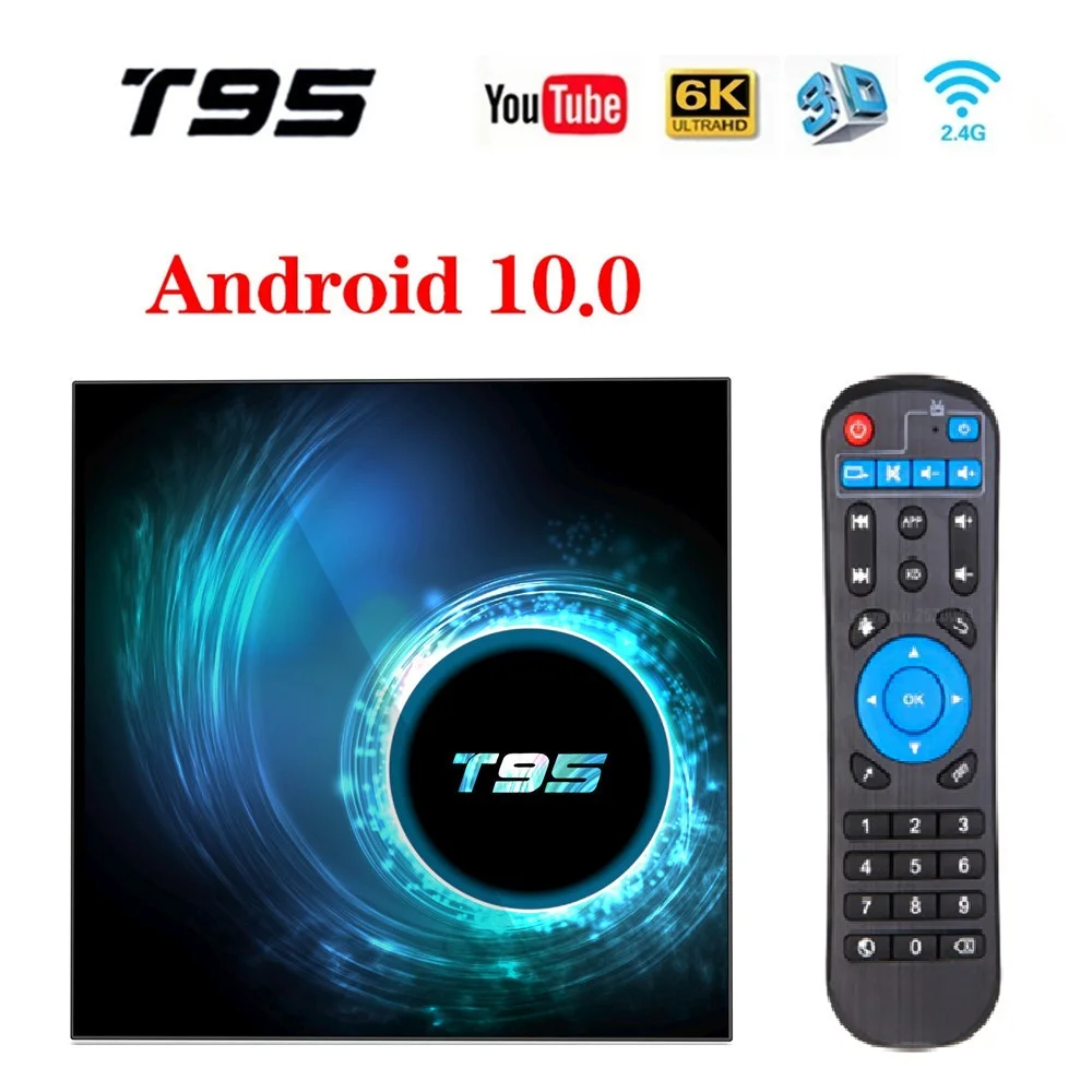 ТВ-приставка T95 H616 на Android 10 0 2 + 32/64 ГБ Wi-Fi | Электроника