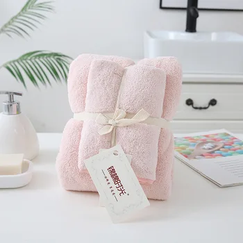 

Water Absorbing Soft Towel Fashion Bathroom Large Cotton Hair Bath Towel Set Microfiber Travel Serviette Bain Household AE50BT