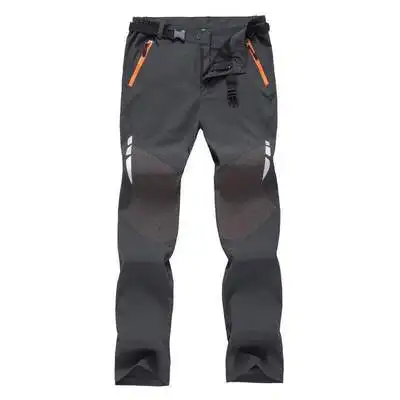 Уличные мужские туристические брюки для путешествий быстросохнущие женские водонепроницаемые походные брюки для рыбалки эластичные тонкие спортивные брюки для альпинизма - Цвет: Серый