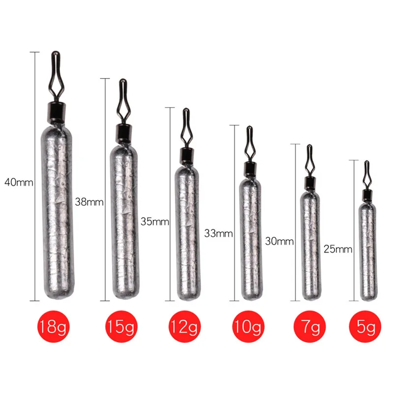Приманка 5 шт./лот рыболовные крючки свинцовые грузила 3 18 г цилиндрические