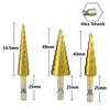 XCAN 3pcs 3-12mm 4-12mm 4-20mm HSS Straight Groove Step Drill Bit Set Titanium Coated Wood Metal Hole Cutter Core Drill Bit Set ► Photo 2/5