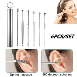6/7/8Pcs/set Ear Wax Pickers Stainless Steel Earpick Wax Remover Curette Pick Cleaner  Cleaner Spoon Care Ear Clean Spoon Care