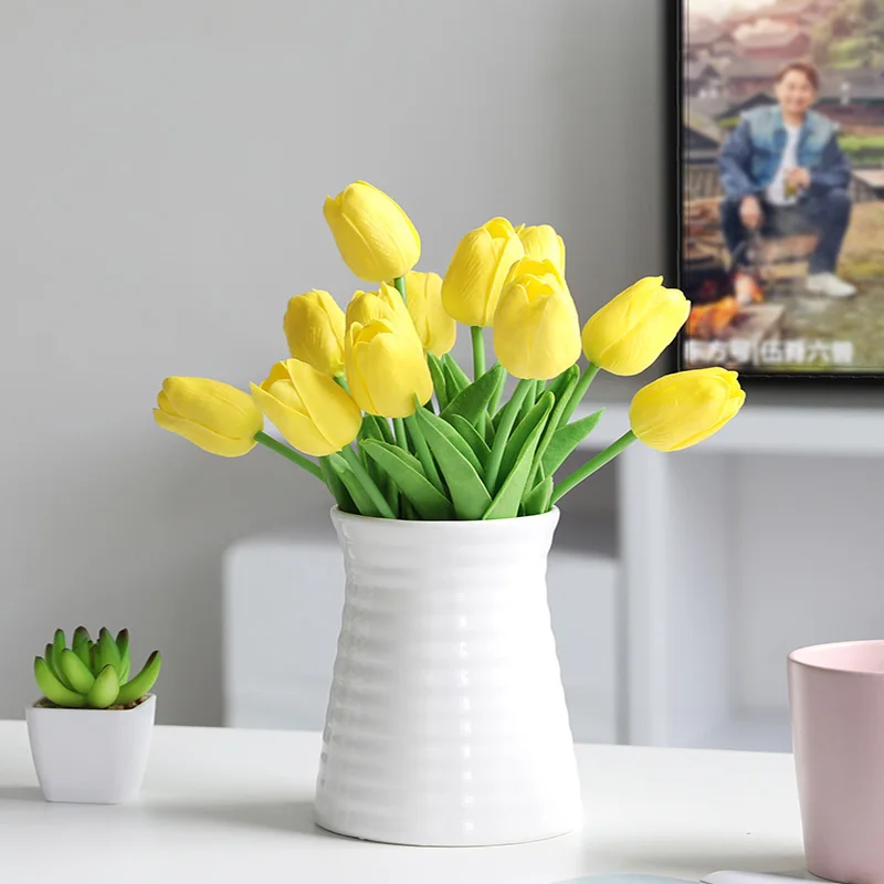 yumai 10 pcs set PU Real Touch Tulip Flowers Bundle Long Stem Calla Artificial Flower Bouquet 1 yumai 10 pcs set PU Real Touch Tulip Flowers Bundle Long Stem Calla Artificial Flower Bouquet 2