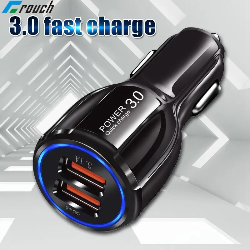 

Crouch Car USB Charger Quick Charge 3.0 Mobile Phone Charger dual port Fast Car Charger for iphone 7 8 Samsung s8 Xiaomi charger