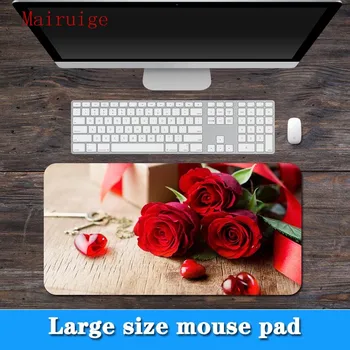

MRGBEST big promotion large size multi-size bunch of romantic blood red rose pattern lock edge PC computer notebook mouse pad