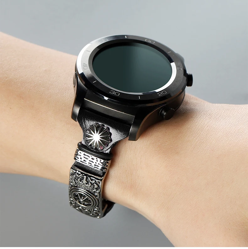 22 мм ремешок для часов HUAWEI WATCH GT 2 ремешок Honor Magic watch 2 ремешок samsung gear S3 Frontier galaxy watch 46 мм кожаный ремешок