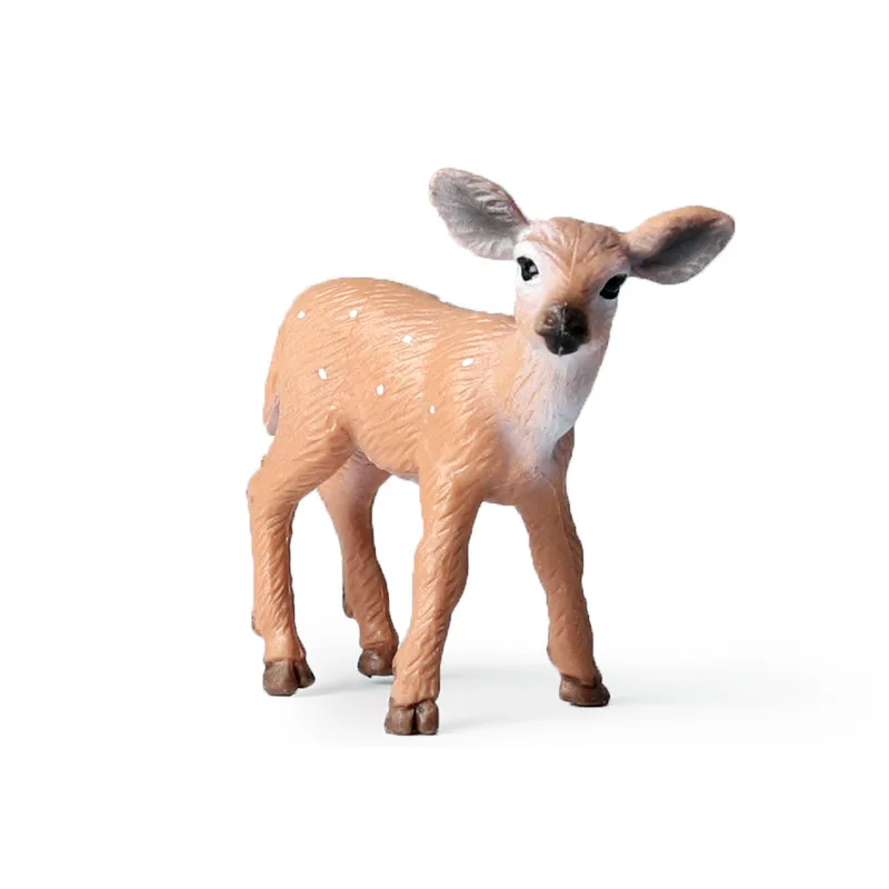 

Christmas simulation wild animal model toy set white tail deer sika deer static solid model animal cognitive toy elf