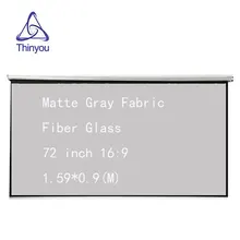 Thinyou 72 inch 16:9 Hand Projector Screen Matte Gray Fabric Fiber Glass Wall Mounted Home Theater For 3D LED DLP Projector
