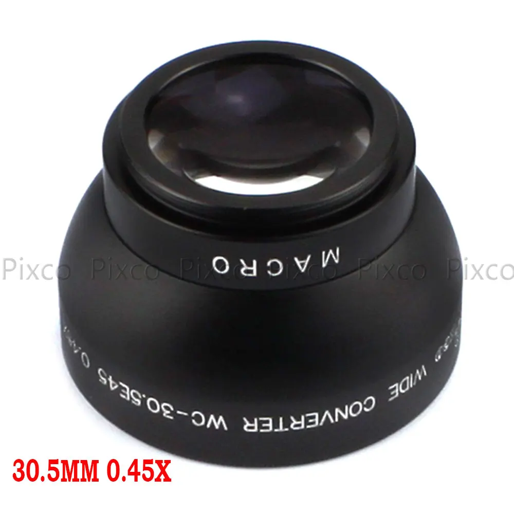 30,5 мм 0.45X Широкоугольный объектив с макро для Canon Nikon Pentax Sony, Panasonic(черный