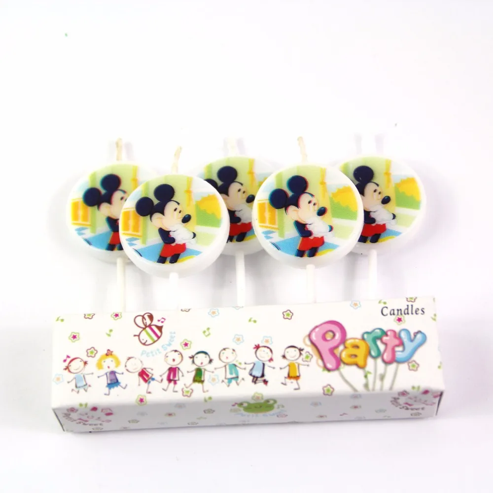 Mickey candle4 С Микки Маусом Мышь вечерние аксессуары для детского дня рождения вечерние для украшения детского душа вечерние принадлежности для детский праздничный костюм, комплект - Цвет: Mickey candle4