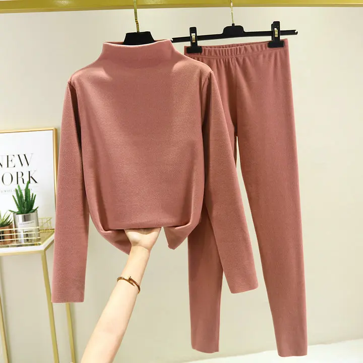 

Hot Autumn Winter Women Knitted Sweater Two Piece Sets Slim Sport Suits Warm Turtleneck Sweater&Long Pants Women Jogging Outfits